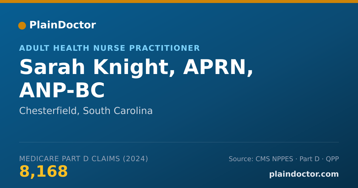 Shareable card for Sarah Knight, APRN, ANP-BC - Adult Health Nurse Practitioner, Chesterfield, SC