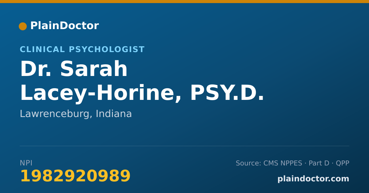 Shareable card for Sarah Lacey-Horine, PSY.D. - Clinical Psychologist, Lawrenceburg, IN