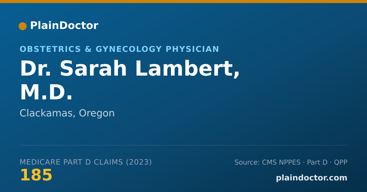 Shareable card for Sarah Lambert, M.D. - Obstetrics & Gynecology Physician, Clackamas, OR