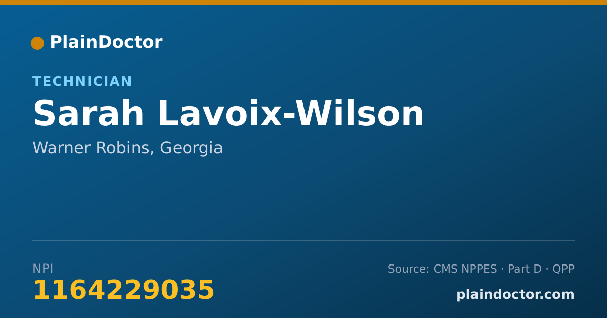 Shareable card for Sarah Lavoix-Wilson - Technician, Warner Robins, GA