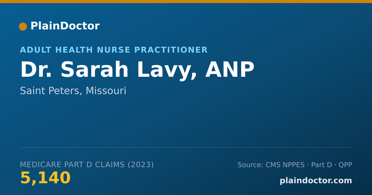 Shareable card for Sarah Lavy, ANP - Adult Health Nurse Practitioner, Saint Peters, MO