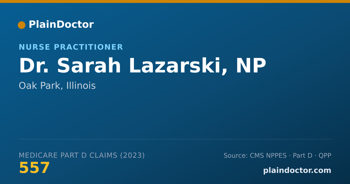 Shareable card for Sarah Lazarski, NP - Nurse Practitioner, Oak Park, IL