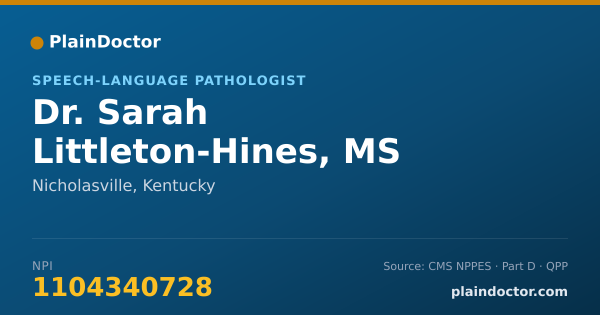 Shareable card for Sarah Littleton-Hines, MS CCC-SLP - Speech-Language Pathologist, Nicholasville, KY