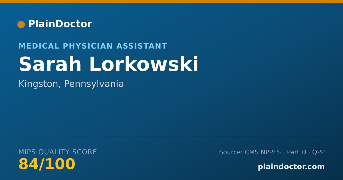 Shareable card for Sarah Lorkowski - Medical Physician Assistant, Kingston, PA