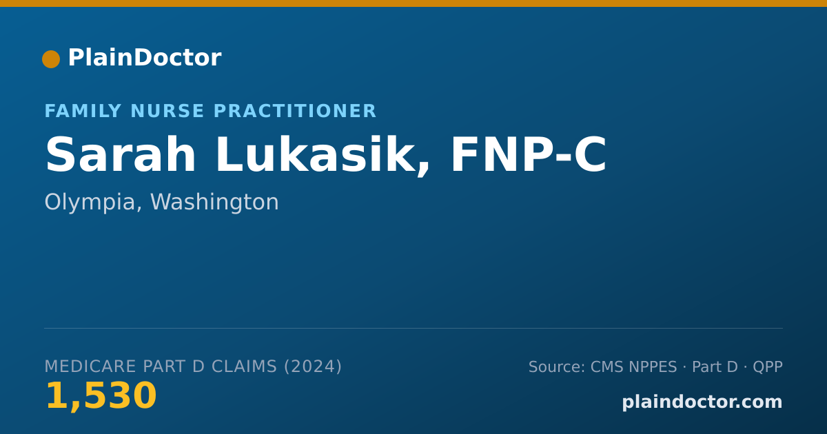 Shareable card for Sarah Lukasik, FNP-C - Family Nurse Practitioner, Olympia, WA