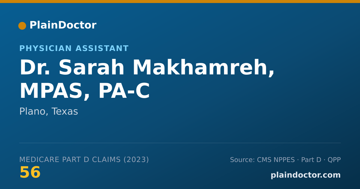 Shareable card for Sarah Makhamreh, MPAS, PA-C - Physician Assistant, Plano, TX
