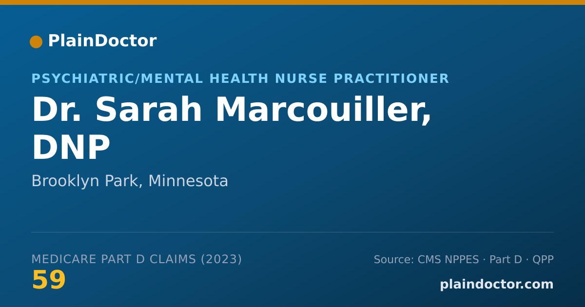 Shareable card for Sarah Marcouiller, DNP - Psychiatric/Mental Health Nurse Practitioner, Brooklyn Park, MN