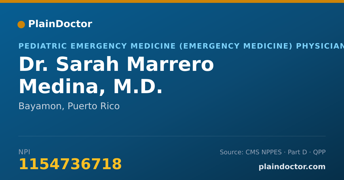 Shareable card for Sarah Marrero Medina, M.D. - Pediatric Emergency Medicine (Emergency Medicine) Physician, Bayamon, PR