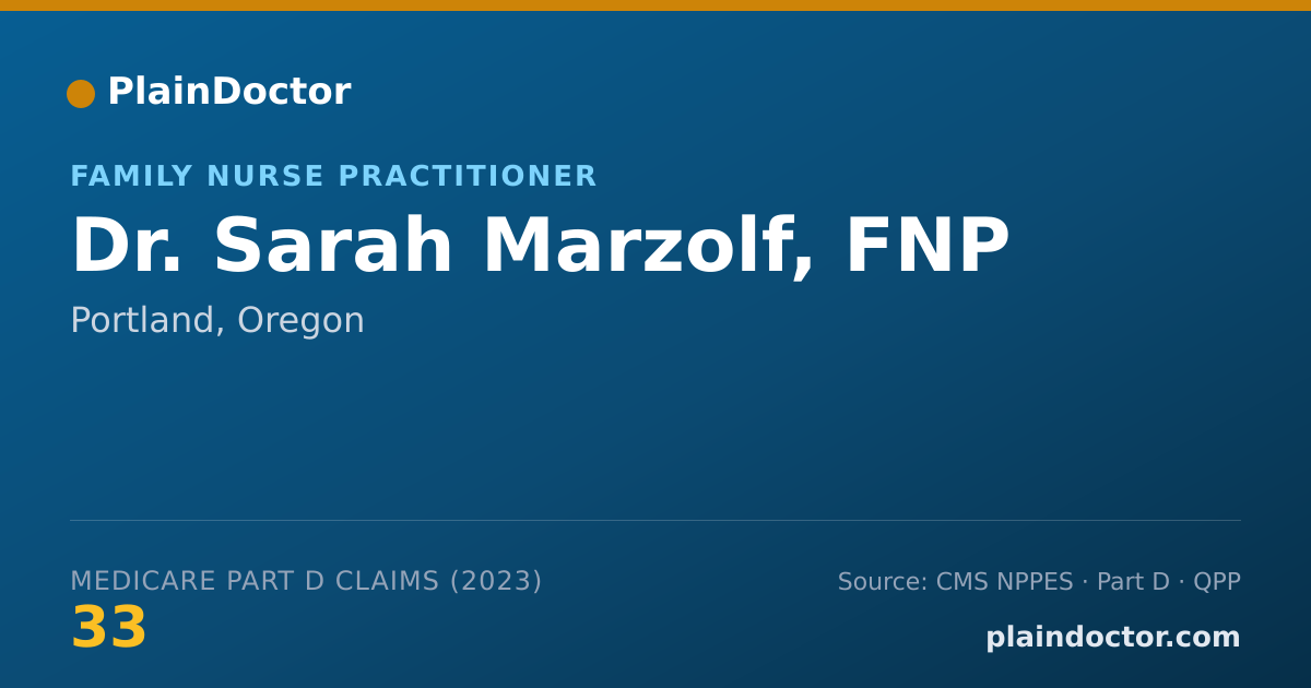 Shareable card for Sarah Marzolf, FNP - Family Nurse Practitioner, Portland, OR