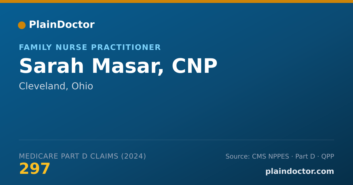 Shareable card for Sarah Masar, CNP - Family Nurse Practitioner, Cleveland, OH