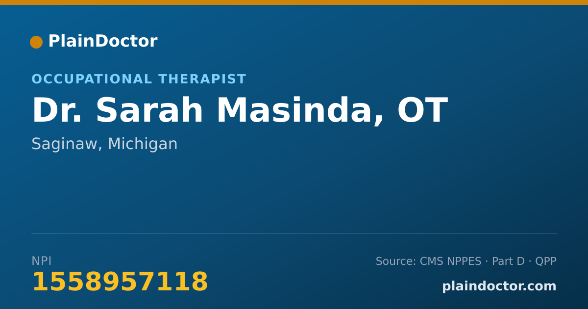 Shareable card for Sarah Masinda, OT - Occupational Therapist, Saginaw, MI