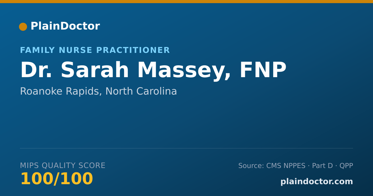 Shareable card for Sarah Massey, FNP - Family Nurse Practitioner, Roanoke Rapids, NC