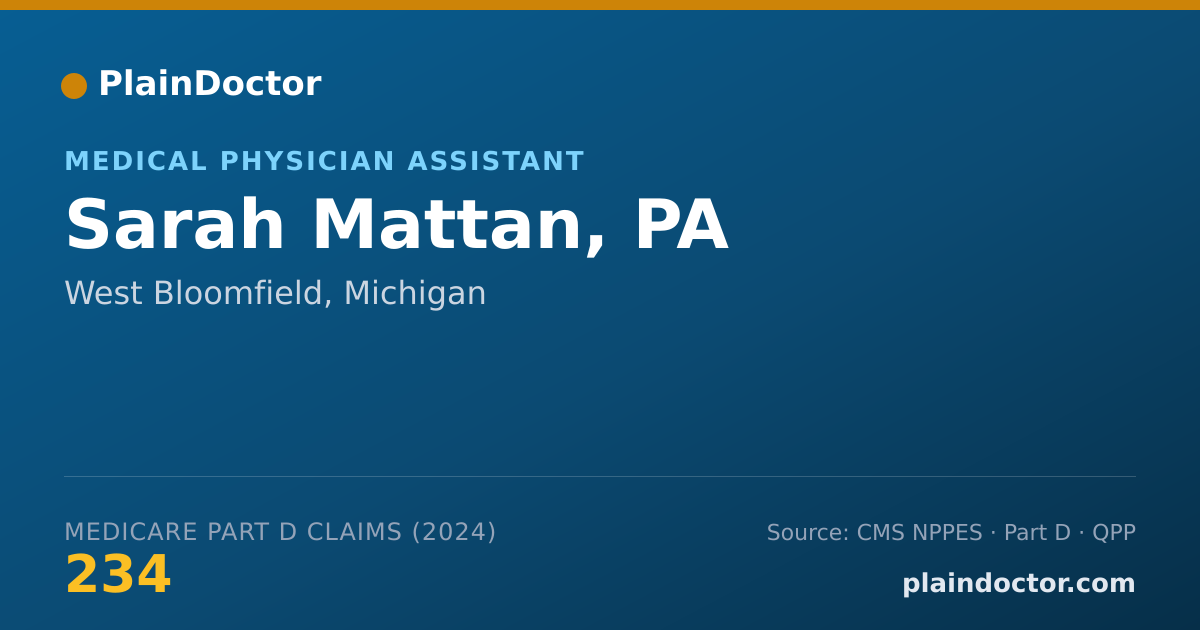 Shareable card for Sarah Mattan, PA - Physician Assistant, West Bloomfield, MI