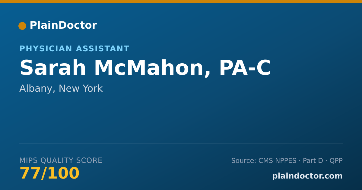 Shareable card for Sarah McMahon, PA-C - Physician Assistant, Albany, NY