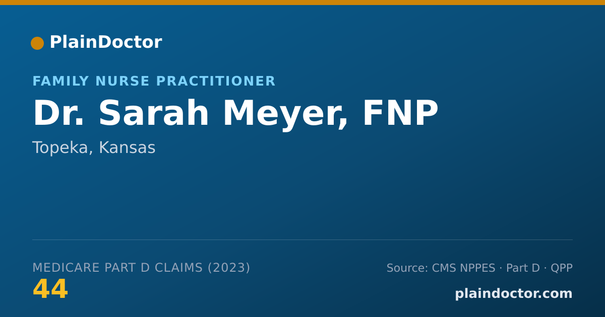 Shareable card for Sarah Meyer, FNP - Family Nurse Practitioner, Topeka, KS