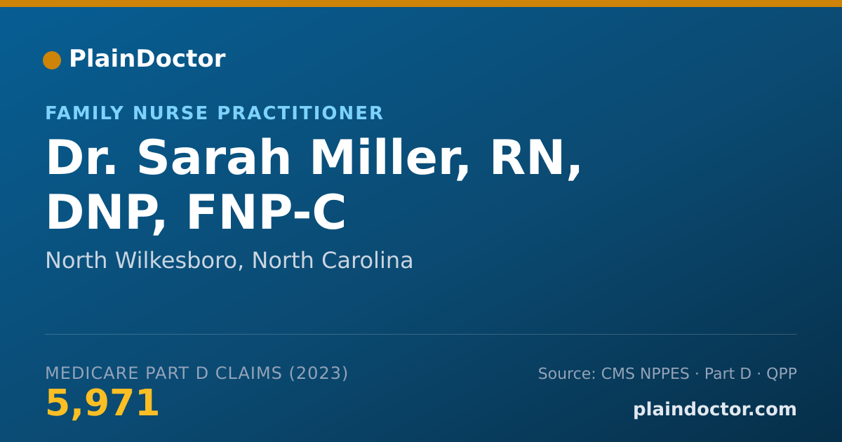 Shareable card for Sarah Miller, RN, DNP, FNP-C - Family Nurse Practitioner, North Wilkesboro, NC