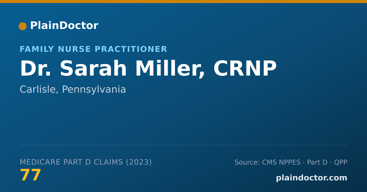 Shareable card for Sarah Miller, CRNP - Family Nurse Practitioner, Carlisle, PA