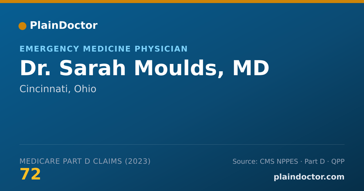 Shareable card for Sarah Moulds, MD - Emergency Medicine Physician, Cincinnati, OH