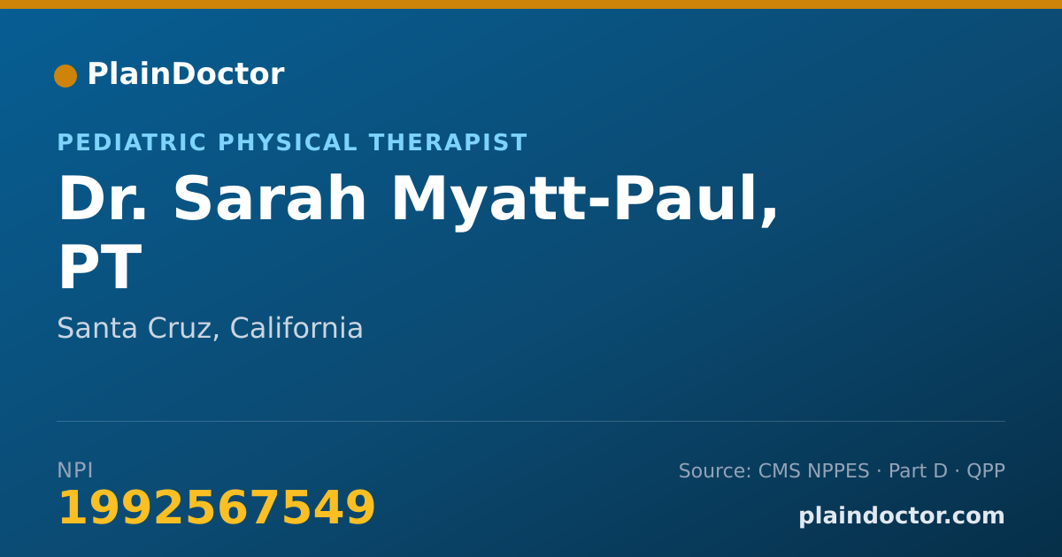 Shareable card for Sarah Myatt-Paul, PT - Pediatric Physical Therapist, Santa Cruz, CA