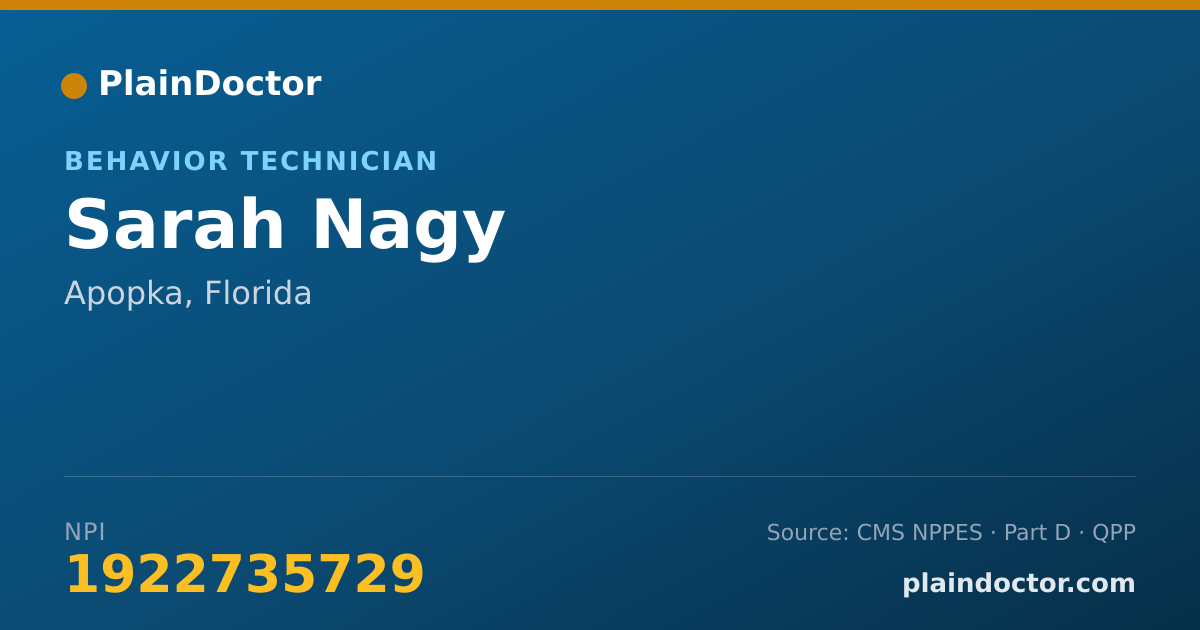 Shareable card for Sarah Nagy - Behavior Technician, Apopka, FL