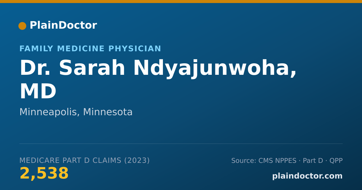 Shareable card for Sarah Ndyajunwoha, MD - Family Medicine Physician, Minneapolis, MN