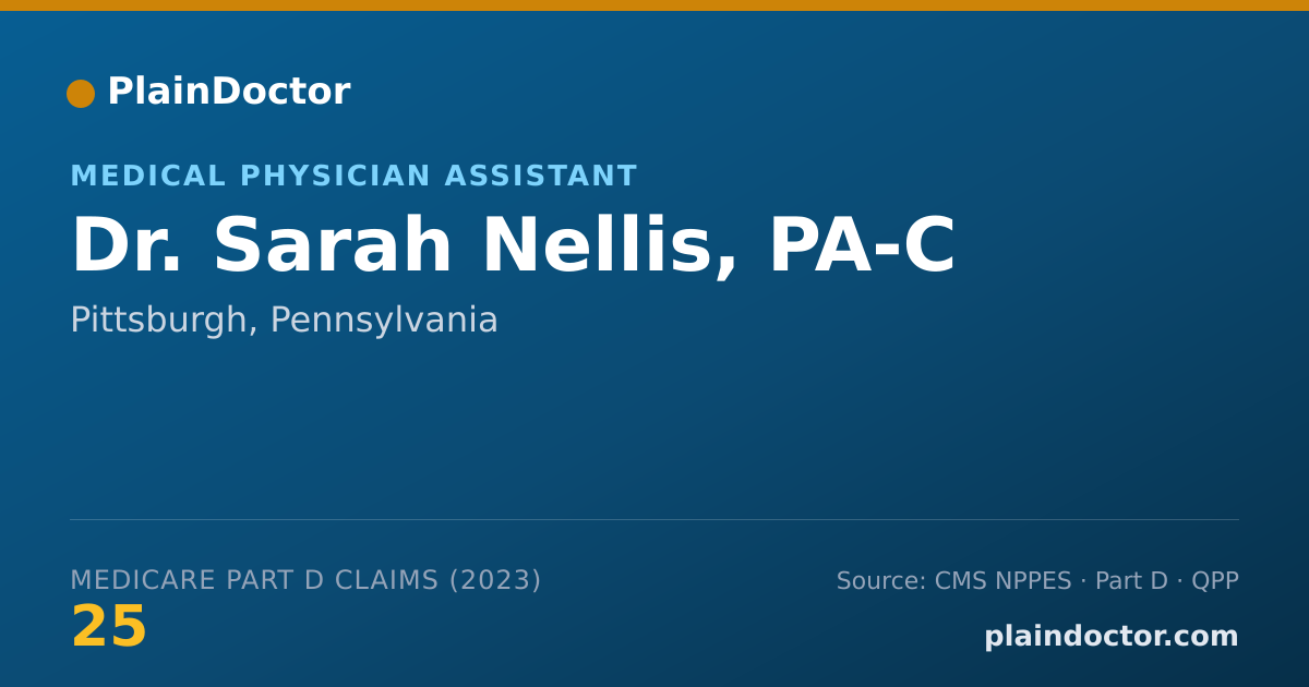 Shareable card for Sarah Nellis, PA-C - Medical Physician Assistant, Pittsburgh, PA
