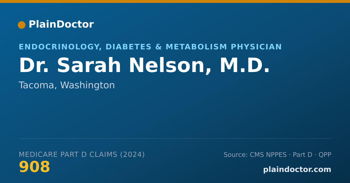 Shareable card for Sarah Nelson, M.D. - Endocrinology, Diabetes & Metabolism Physician, Tacoma, WA