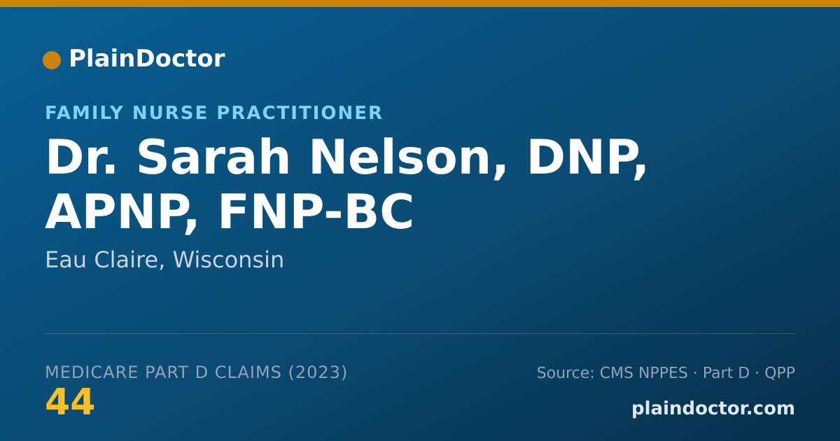 Shareable card for Sarah Nelson, DNP, APNP, FNP-BC - Family Nurse Practitioner, Eau Claire, WI