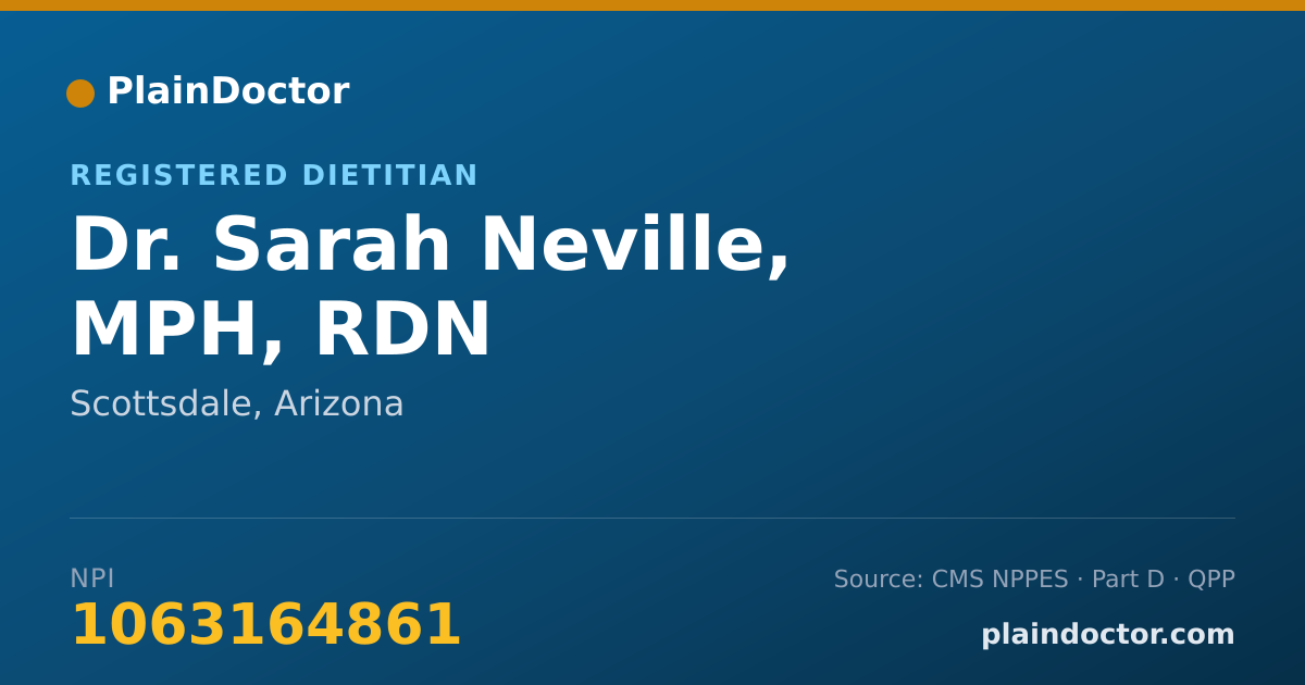 Shareable card for Sarah Neville, MPH, RDN - Registered Dietitian, Scottsdale, AZ