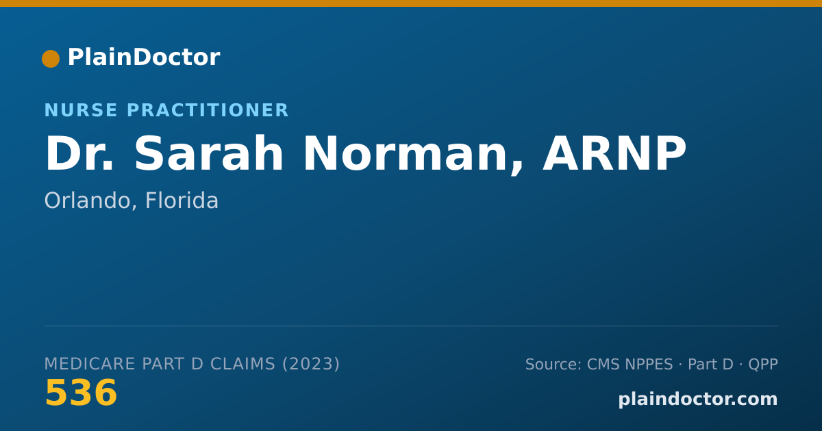 Shareable card for Sarah Norman, ARNP - Nurse Practitioner, Orlando, FL