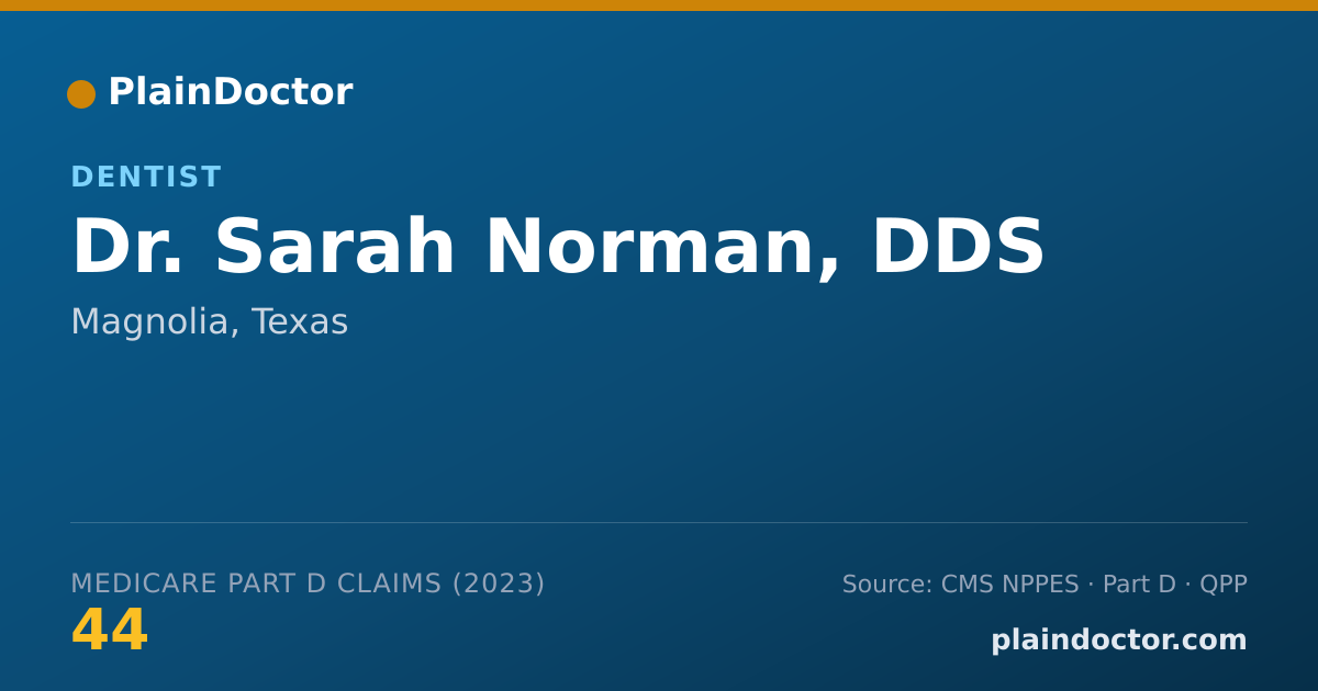 Shareable card for Sarah Norman, DDS - Dentist, Magnolia, TX