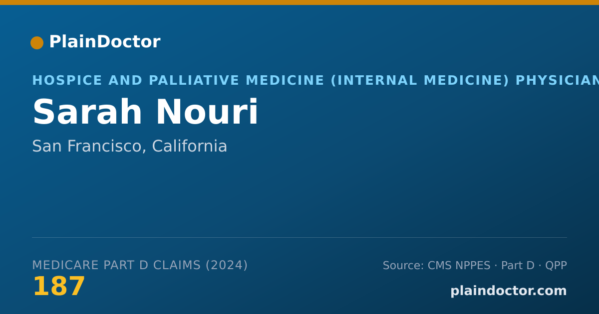 Shareable card for Sarah Nouri - Hospice and Palliative Medicine (Internal Medicine) Physician, San Francisco, CA