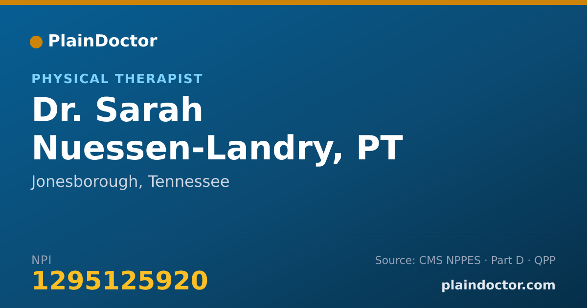 Shareable card for Sarah Nuessen-Landry, PT - Physical Therapist, Jonesborough, TN