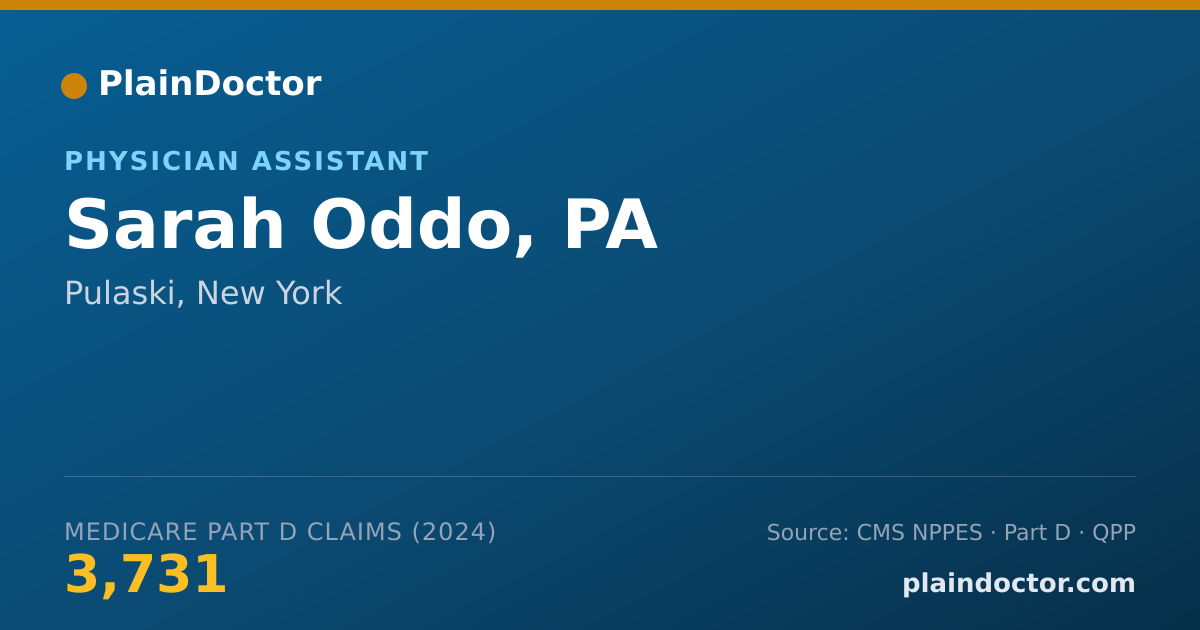 Shareable card for Sarah Oddo, PA - Physician Assistant, Pulaski, NY