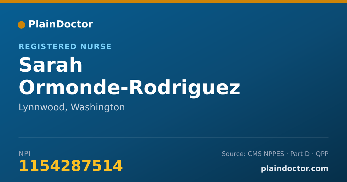 Shareable card for Sarah Ormonde-Rodriguez - Registered Nurse, Lynnwood, WA