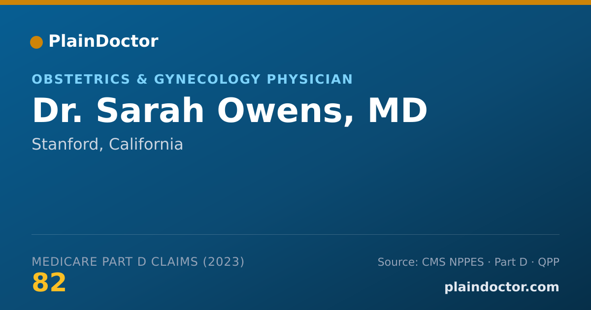 Shareable card for Sarah Owens, MD - Obstetrics & Gynecology Physician, Stanford, CA