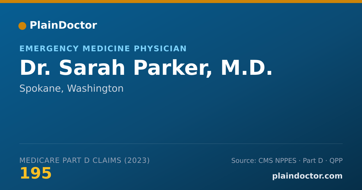 Shareable card for Sarah Parker, M.D. - Emergency Medicine Physician, Spokane, WA