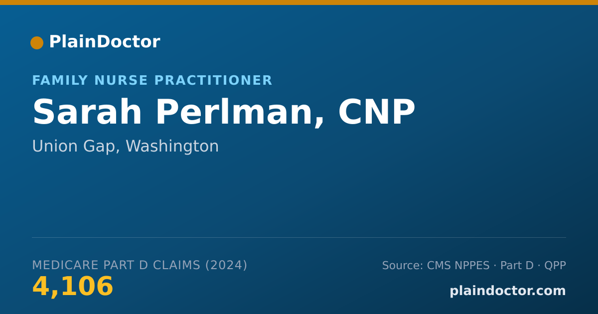 Shareable card for Sarah Perlman, CNP - Family Nurse Practitioner, Union Gap, WA