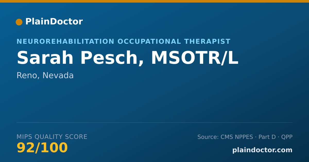 Shareable card for Sarah Pesch, MSOTR/L - Neurorehabilitation Occupational Therapist, Reno, NV