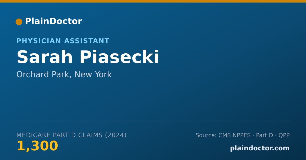 Shareable card for Sarah Piasecki - Physician Assistant, Orchard Park, NY