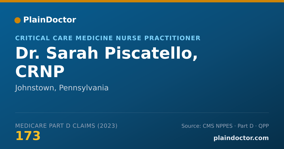 Shareable card for Sarah Piscatello, CRNP - Critical Care Medicine Nurse Practitioner, Johnstown, PA