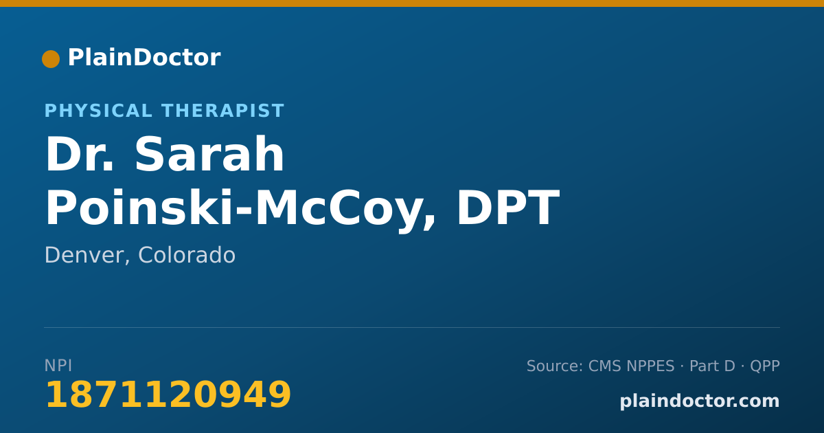 Shareable card for Sarah Poinski-McCoy, DPT - Physical Therapist, Denver, CO
