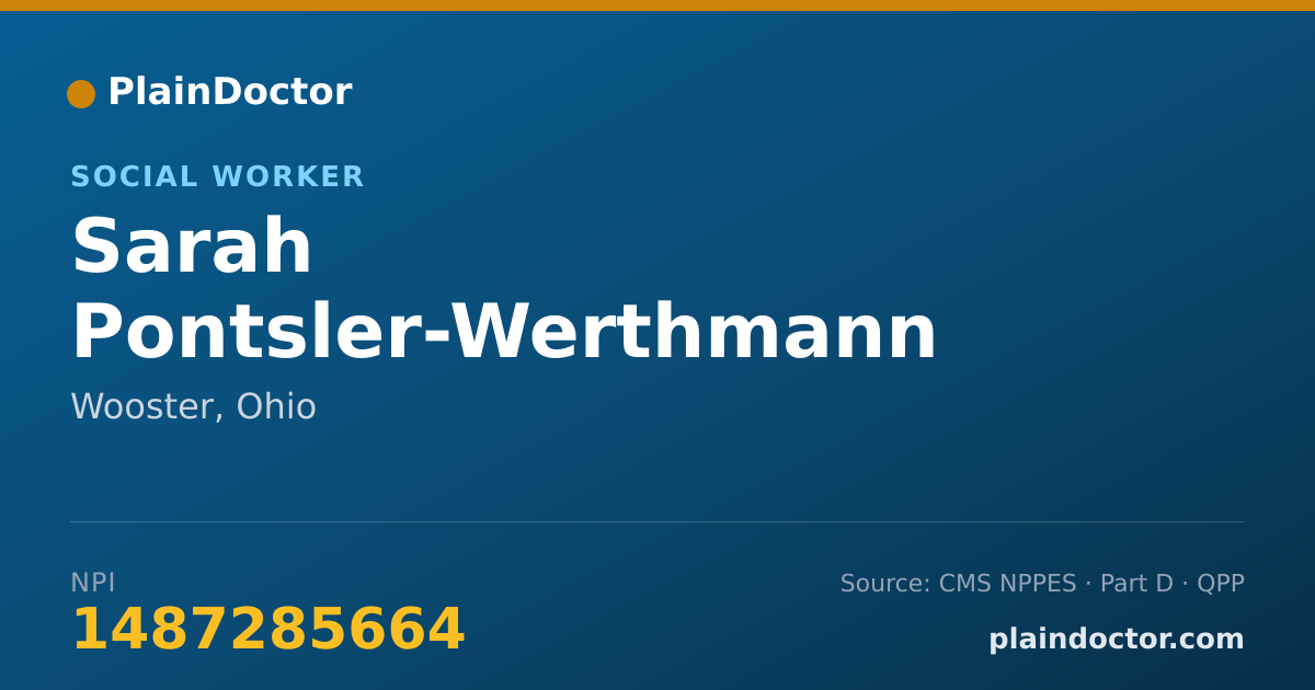 Shareable card for Sarah Pontsler-Werthmann - Social Worker, Wooster, OH