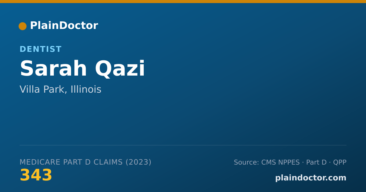 Shareable card for Sarah Qazi - Dentist, Villa Park, IL
