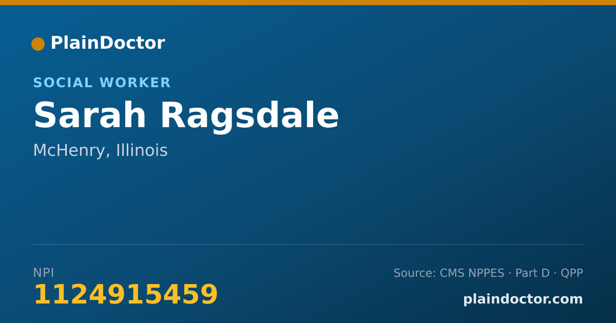 Shareable card for Sarah Ragsdale - Social Worker, McHenry, IL