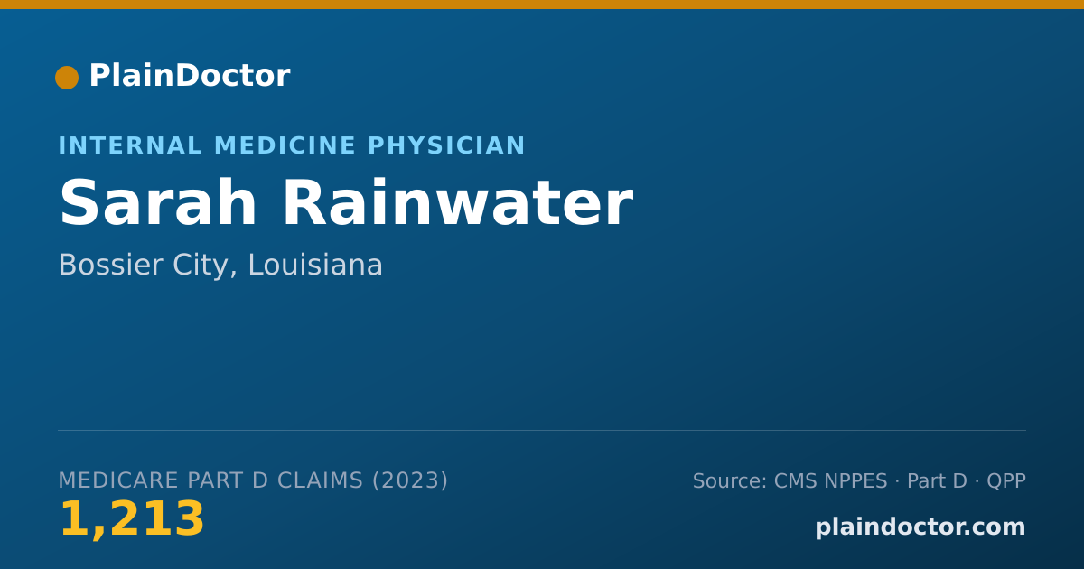 Shareable card for Sarah Rainwater - Internal Medicine Physician, Bossier City, LA
