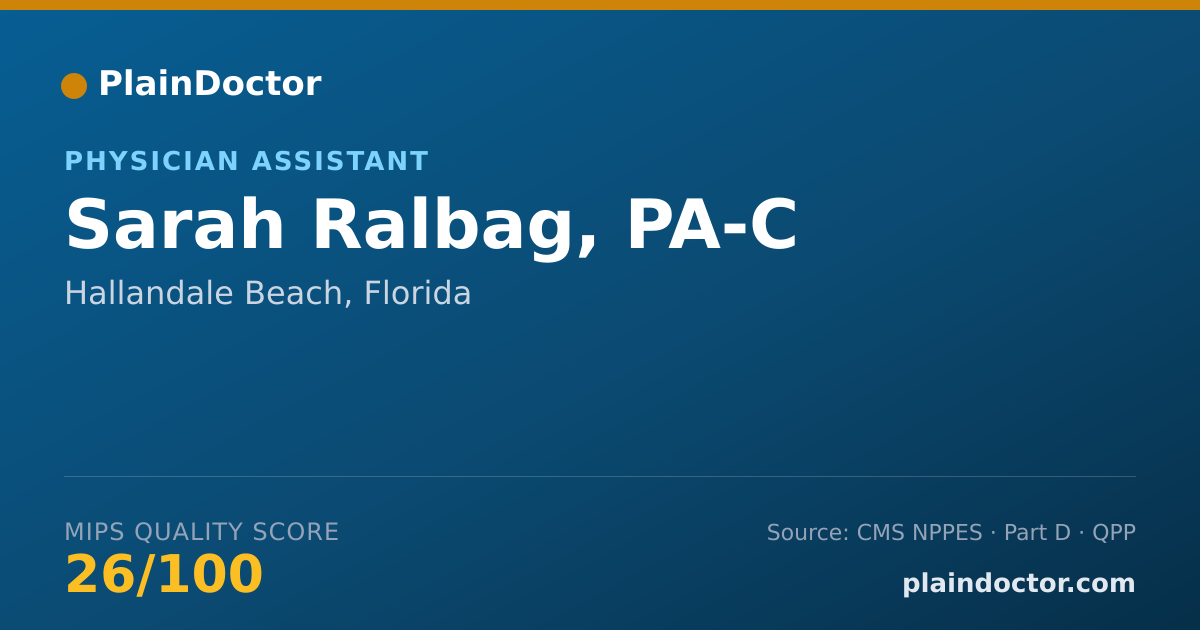 Shareable card for Sarah Ralbag - Physician Assistant, Boca Raton, FL