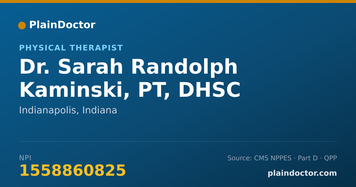 Shareable card for Sarah Randolph Kaminski, PT, DHSC - Physical Therapist, Indianapolis, IN