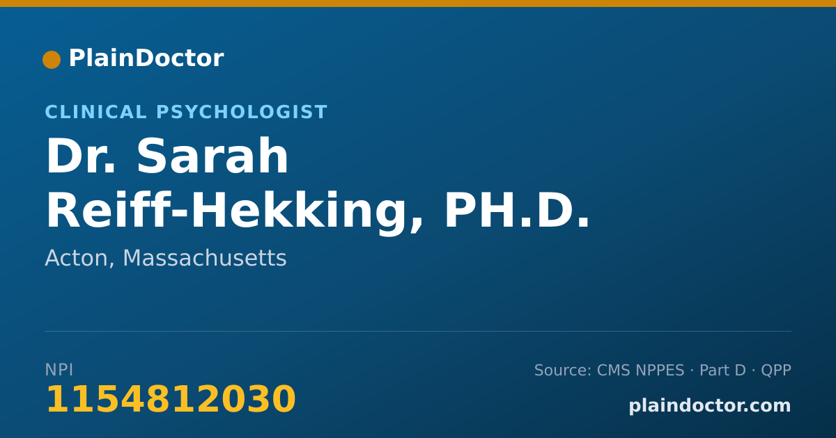 Shareable card for Sarah Reiff-Hekking, PH.D. - Clinical Psychologist, Acton, MA
