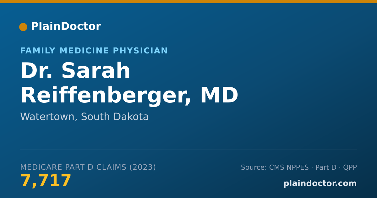 Shareable card for Sarah Reiffenberger, MD - Family Medicine Physician, Watertown, SD